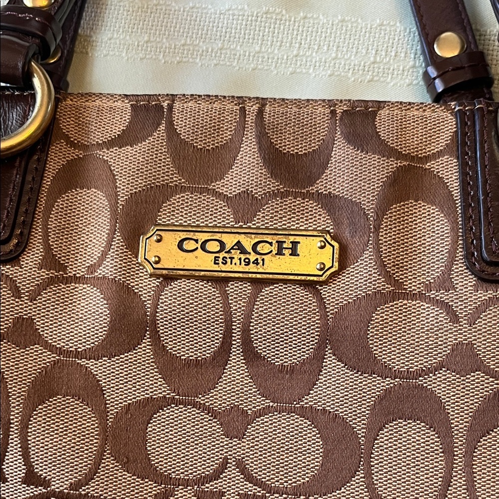 Coach Tan and dark brown Signature Tote - Picture 13 of 13